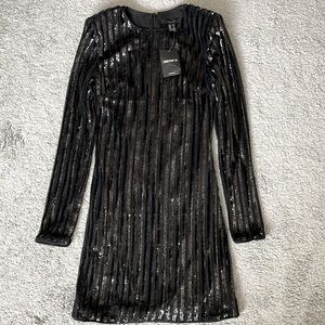 NWT FOREVER 21 DRESS BLACK MINI SEQUINS, Size S